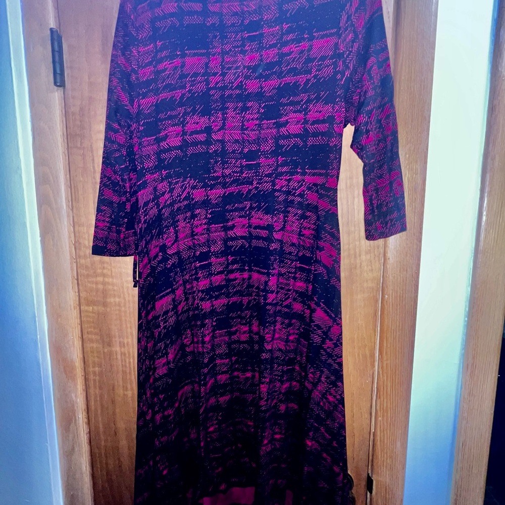 Torrid Red and Black 3/4 sleeve, faux wrap dress |Valentines | Date Night - Picture 3 of 4